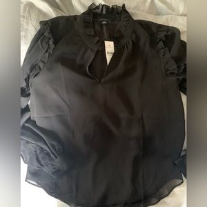 Ann Taylor Ruffle Sleeve Detail Blouse Size XS NWT